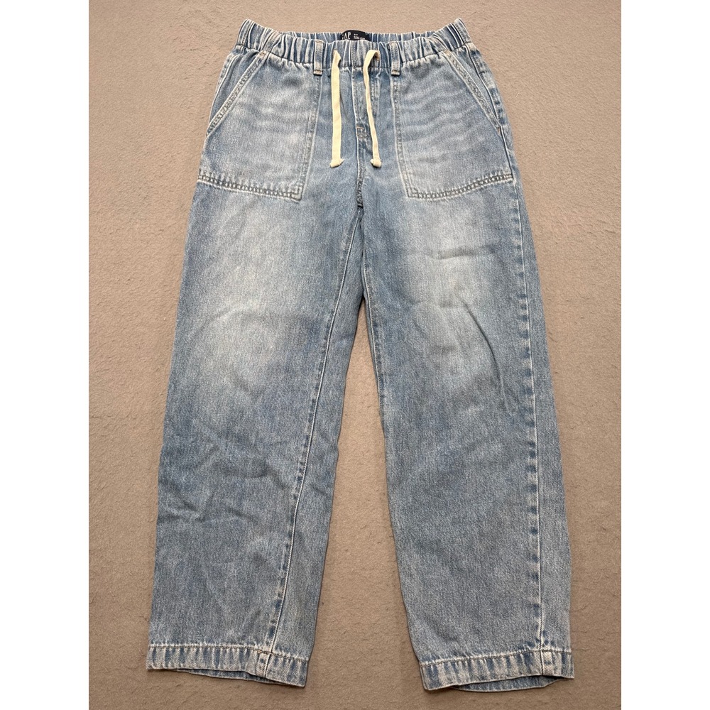 GAP Jeans Women's Small Blue Light Wash Easy Denim Drawstring Straight Leg Retro